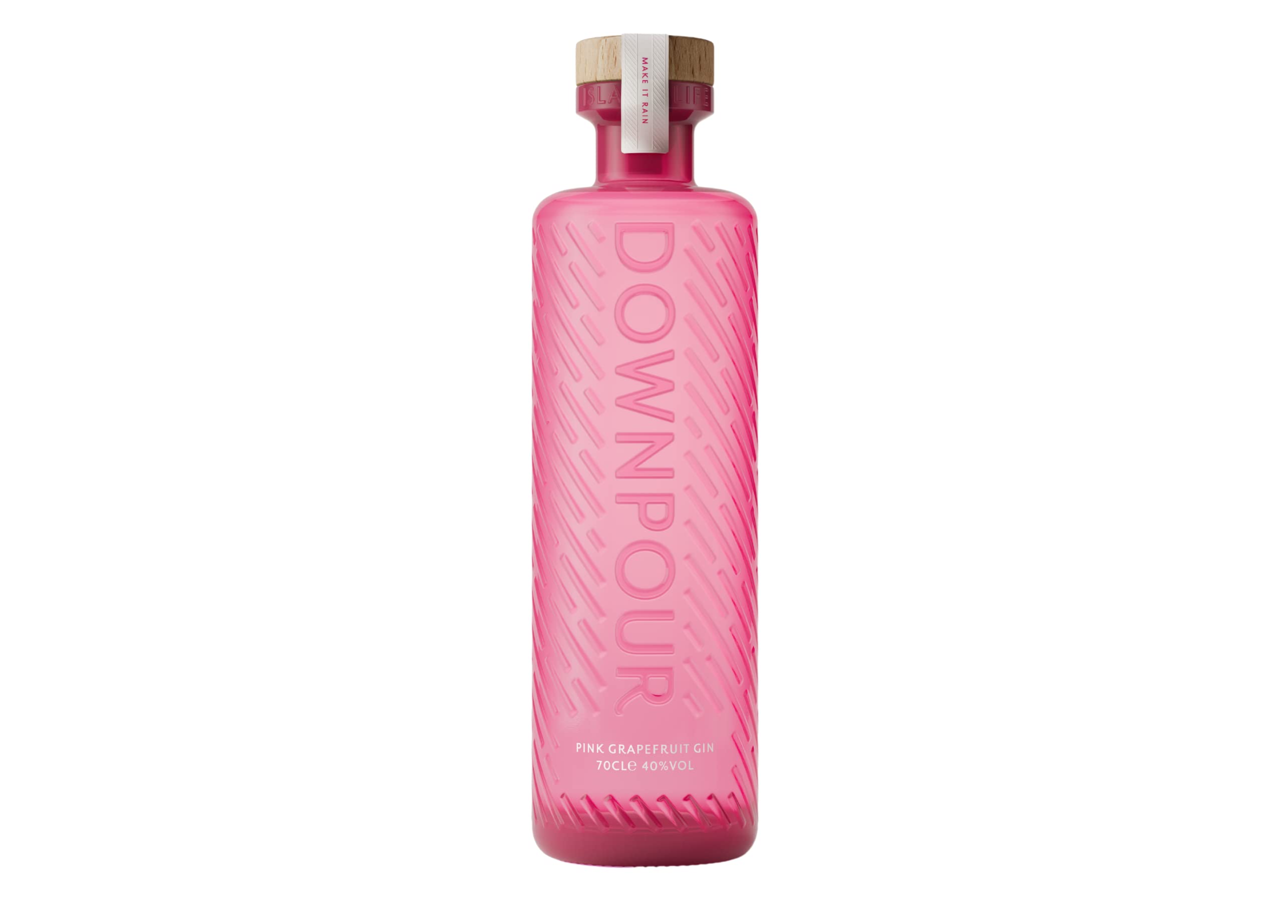 Downpour Pink Grapefruit Gin from North Uist Distillery | Certified B-Corp. Scottish Gin Distillery of the Year 2022, 2023 & 2024. Zesty, vibrant flavours of pink grapefruit. 70cl | 40% ABV