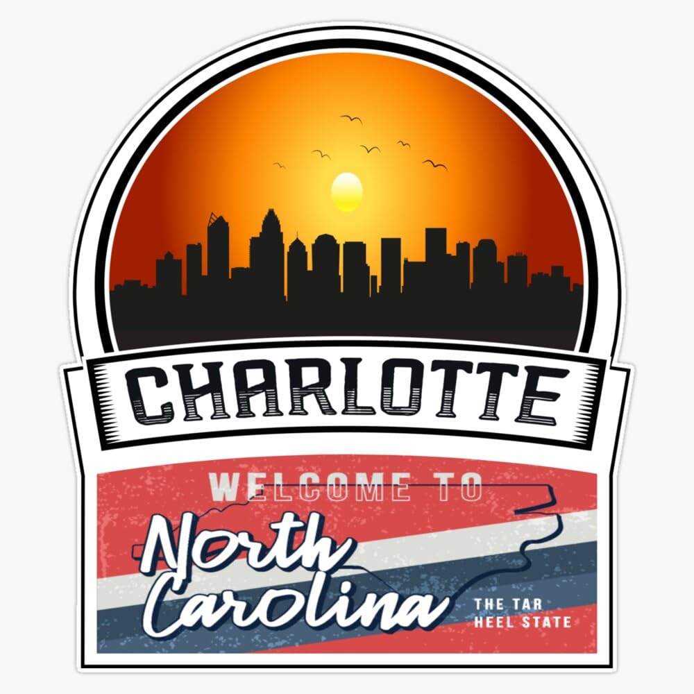 Magnet Charlotte Welcome To North Carolina The Tar Heel State North Carolina State And Cities Series -11 Magnet Vinyl Decal Sticker 5