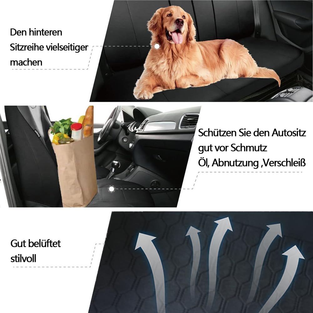 Fundas de asiento universales Chifeng para Ford Edge Fiesta Focus Ka+ Plus Kuga Mondeo Puma(gris)