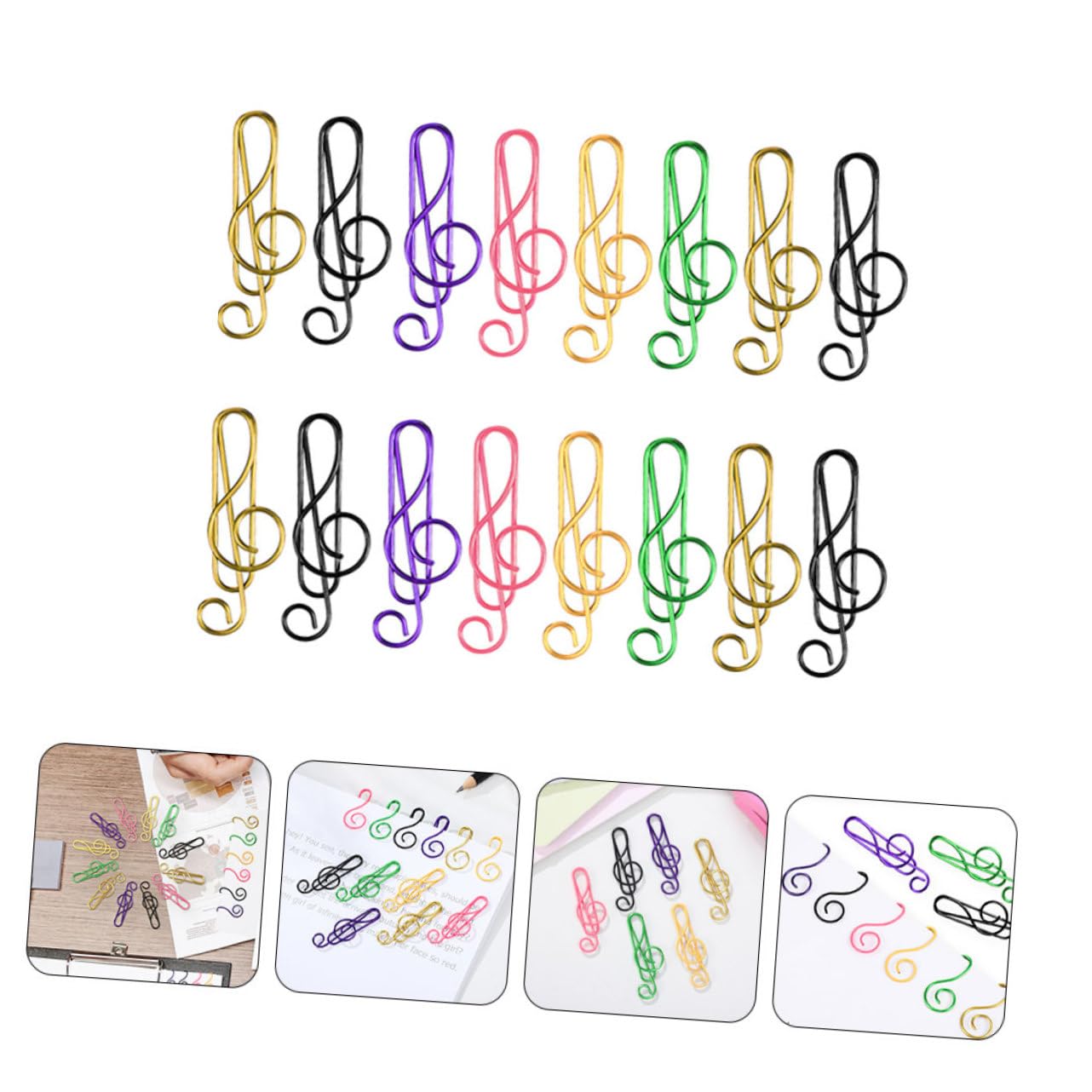 STOBOK 300stücke Bunte Musiknoten Büroklammern Und Stilvolle Papierclips Für Notizen Dokumente Und Für Büro Und Schule
