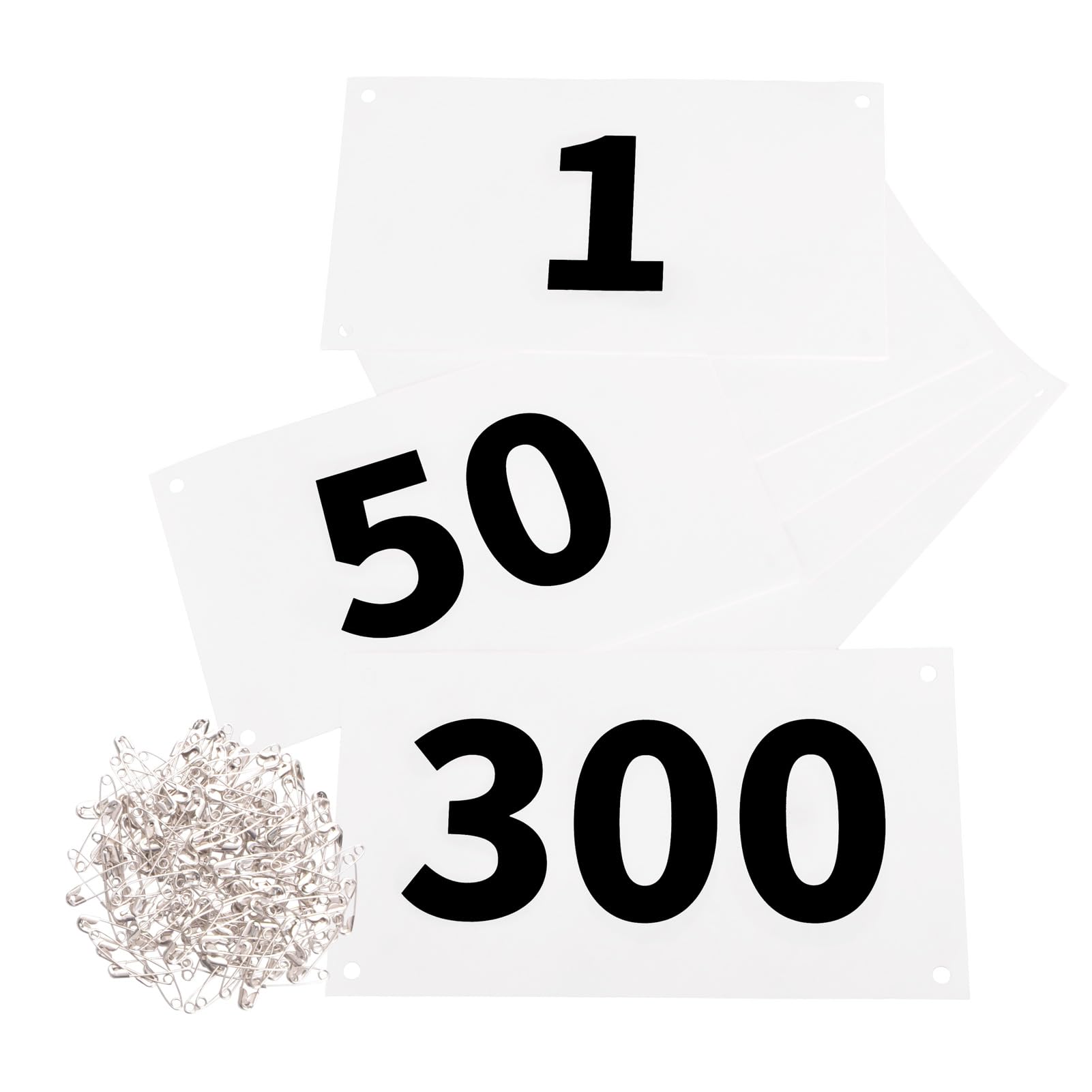 Azarxis Running Bib Competitor Numbers with Safety Pins, Tyvek Tearproof Waterproof 4"x7" / 6"x7.5" for Marathon Races Events