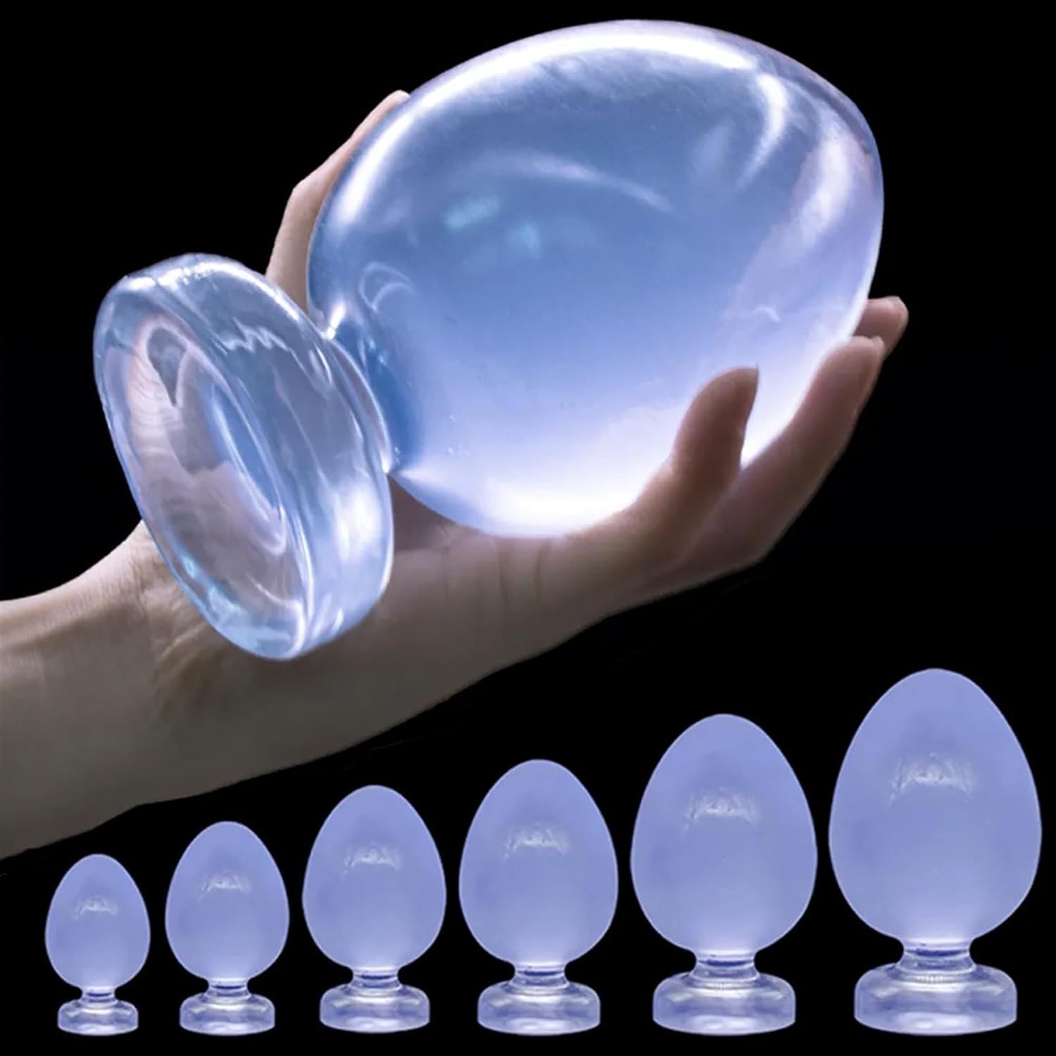 6 Sizes Large Beads Anal Plug Huge Butt Plug Anus Dilator Anal Expansion Sex Toys for Women Men (Color : Black-XXL, Size : A)