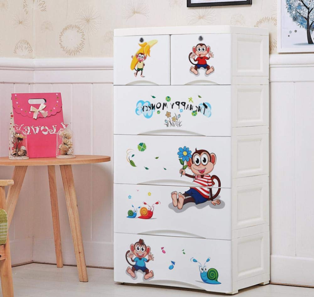 Plástico grueso cajón de almacenamiento infantil con diseño Mono Feliz