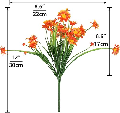 Miniatura 7 de Rinlong Mamás artificiales para exteriores, madres sintéticas, resistentes a los rayos UV, margaritas, flores para exteriores, otoño, plantas