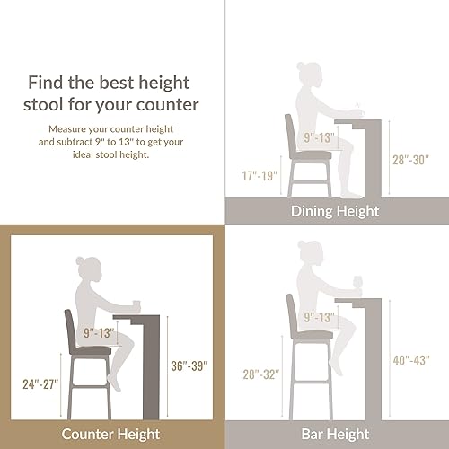 Miniatura 7 de Taburete de bar alto tapizado con respaldo Leick juego de 2 gris