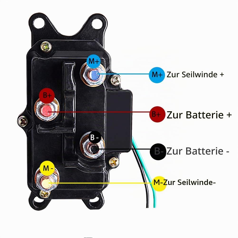 12V 250A Seilwind Relais Magnetschalter Schwerlast-Relais für 2000lbs-5000lbs ATV, UTV, SUV