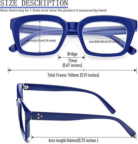 Miniatura 4 de DXYXYO Gafas de lectura 1.75 para mujer, bloqueo de luz azul, rectángulos, de gran tamaño, para lectores de computadora, paquete de 3 unidades,