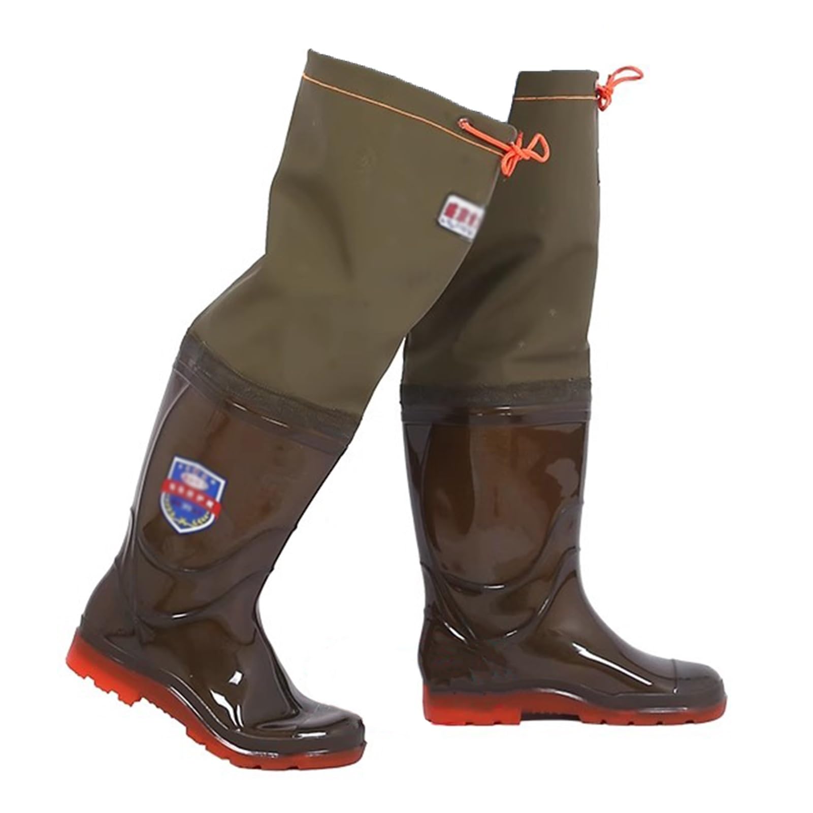 Wodoodporne wodery, Wodery wędkarskie Wodery wędkarskie męskie z butami, 60 cm wysokości, podeszwy PVC typu Oxford, buty myśliwskie brodzące(10.5)
