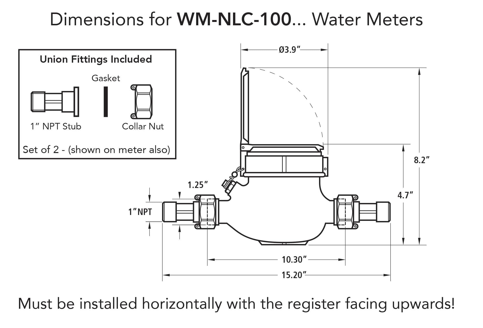 Assured Automation Brass Water Meter for Home and Garden Use, WM-NLC Series – NSF Certified Water Flow Meter – Lead Free (1” Pulse Output)