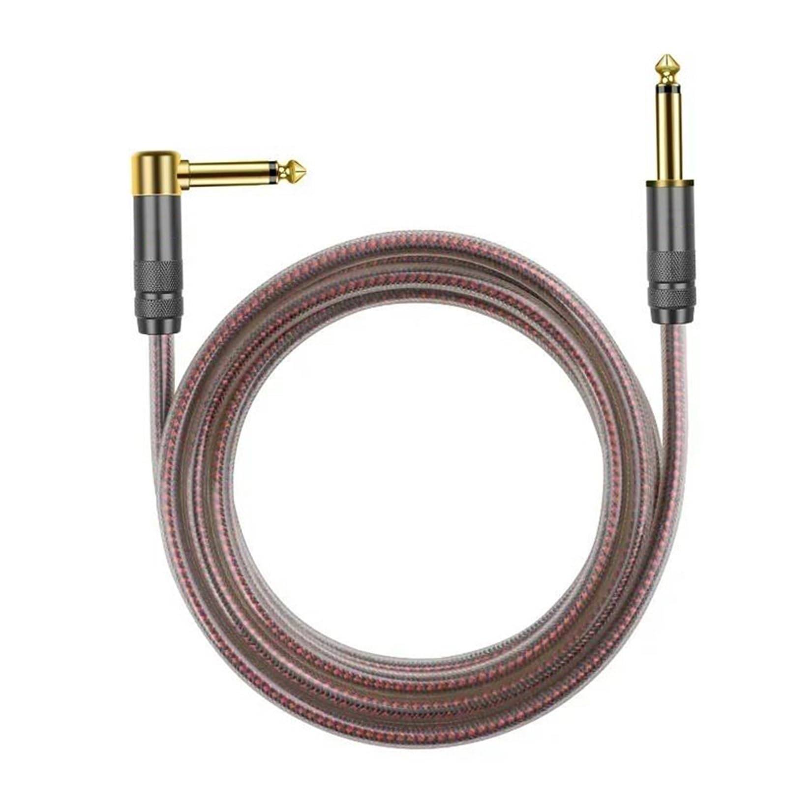 Adulto Cavo Audio Per Chitarra Parti per chitarra elettrica ad angolo retto con cavo da 6,35 mm | Questo cavo è versatile e adatto a un'ampia gamma di strumenti musicali.(7.5m)