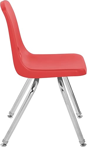 Miniatura 606 de Factory Direct Partners 10355-BL Silla escolar apilable de 10 pulgadas, asiento apilable para estudiantes con patas de acero cromado y rodamientos