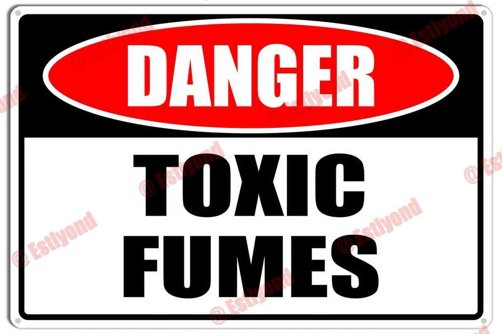 Toxic Fumes Caution Notice Aluminum Metal Sign 8"x12" For Lab Staff, Facility Managers - Chemical Handling Zones