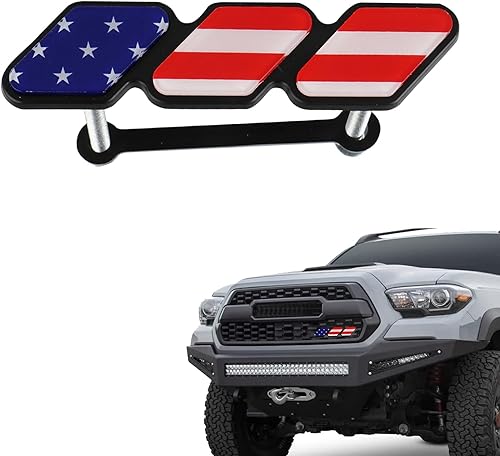 Paquete de 1 insignia de decoración de rejilla tricolor, accesorios de decoración de automóvil para Toyota 4Runner Tacoma Tundra y otras rejillas de