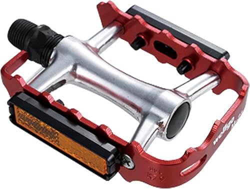WELLGO ATBMTB M-21 Pedal de aluminio, delgado, rojo anodizado, 8.3 oz (236 g), carreteraMTB