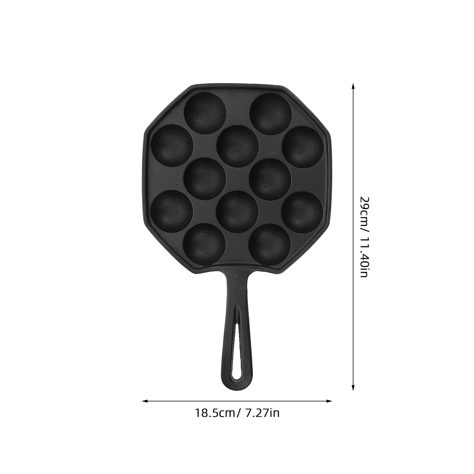 Housoutil Padella in Ferro Fuso a 12 Fori, Nera, per Cottura | Dimensione Compatta, Uso Versatile, Adatta a Riunioni e Cucine Piccole, Manutenzione Semplice