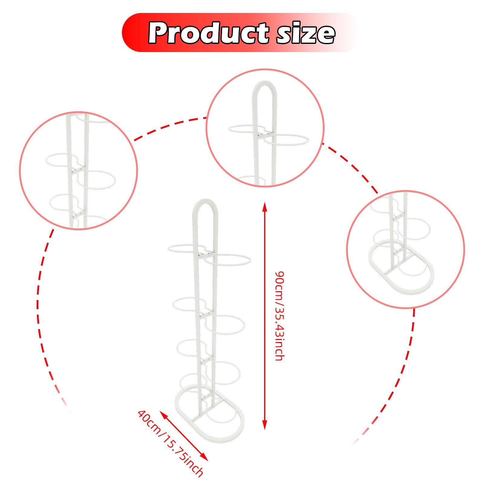 Soporte Vertical para 8 Balones de Fútbol, Organizador de Equipo Deportivo, Blanco