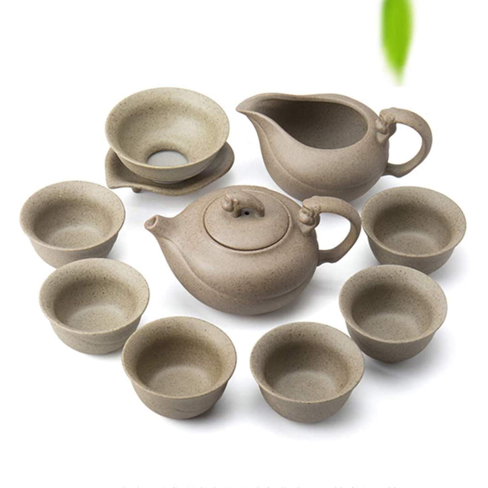 Espressotasse, Bechertasse, Kaffeetassen-Set mit Henkel, Kesselbecher, Teetasse, komplettes Haushaltsset aus Steinkeramik-Teeservice/einfache Retro-Kung-Fu-Teeschüssel/Keramik-Teetasse und Teekanne