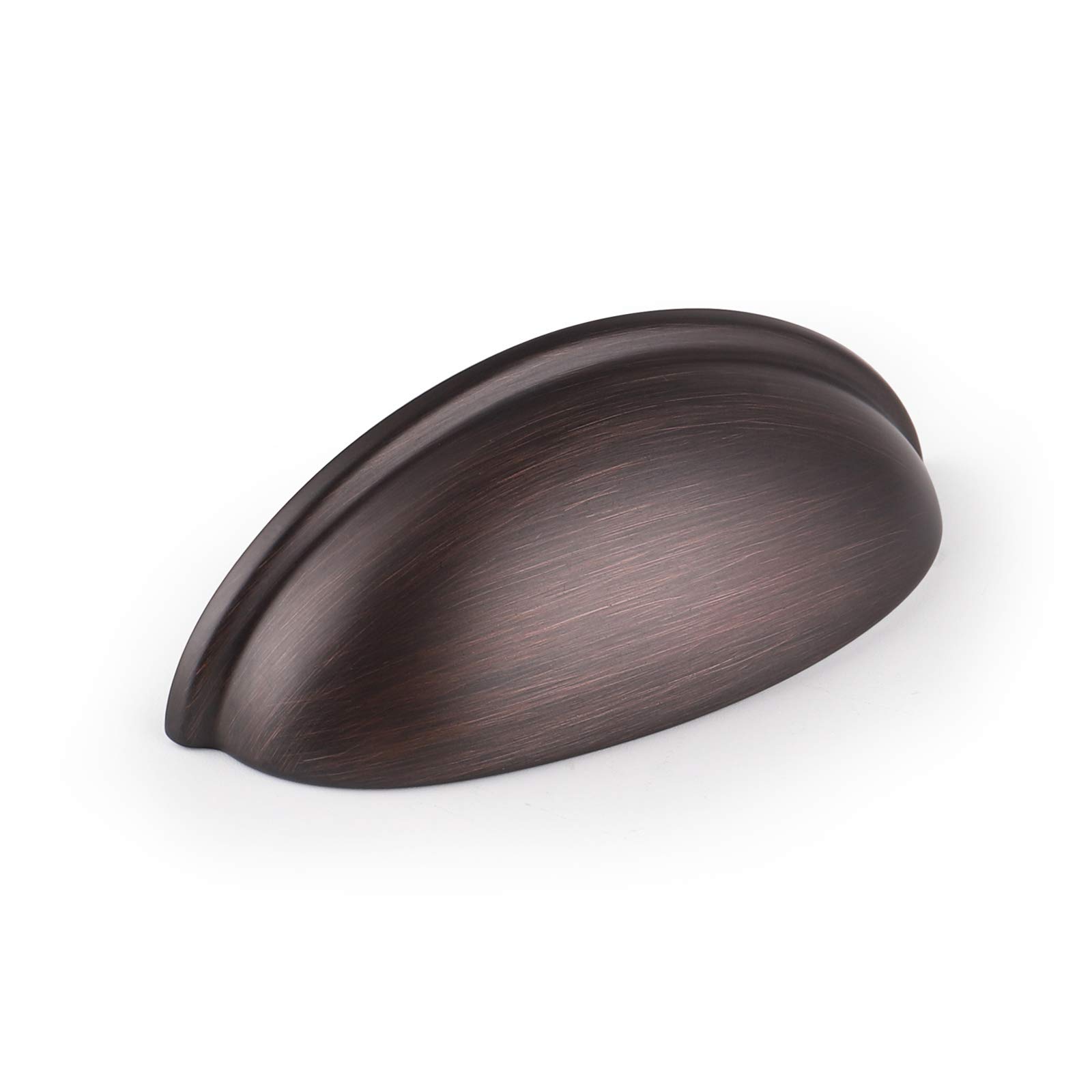 Probrico (6 Pack Cabinet Cup Pulls Oil Rubbed Bronze Drawer Pulls 3 Inch(76mm) Hole Center Bin Cup Cabinet Handles Kitchen Cabinet Hardware Modern Drawer Handles Knobs Shell Style Cabinet Pulls