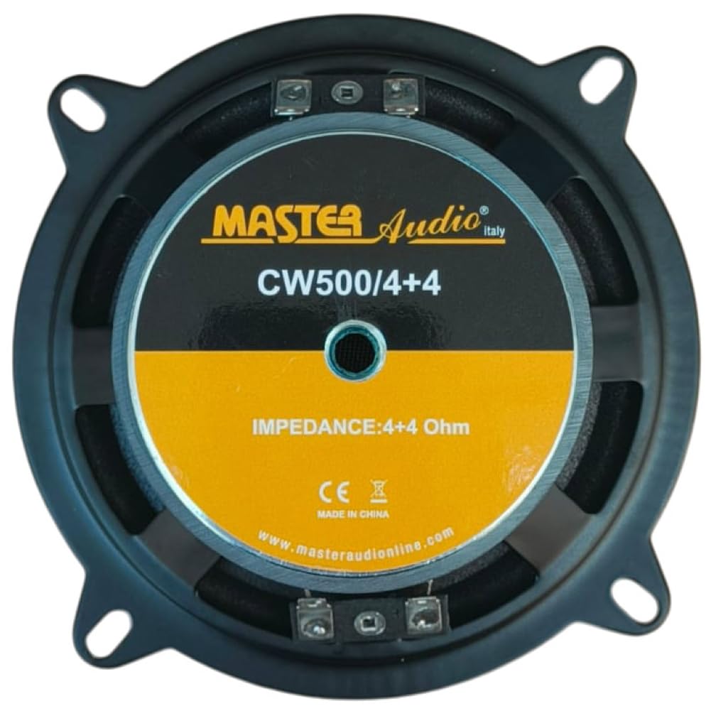 MASTER AUDIO 1 CW500/4+4 subwoofer altoparlante sub woofer 13,00 cm 130 mm 5" 80 watt rms 160 watt max impedenza doppia bobina 4 + 4 ohm porte portiere cofano bagagliaio auto 1 pezzo
