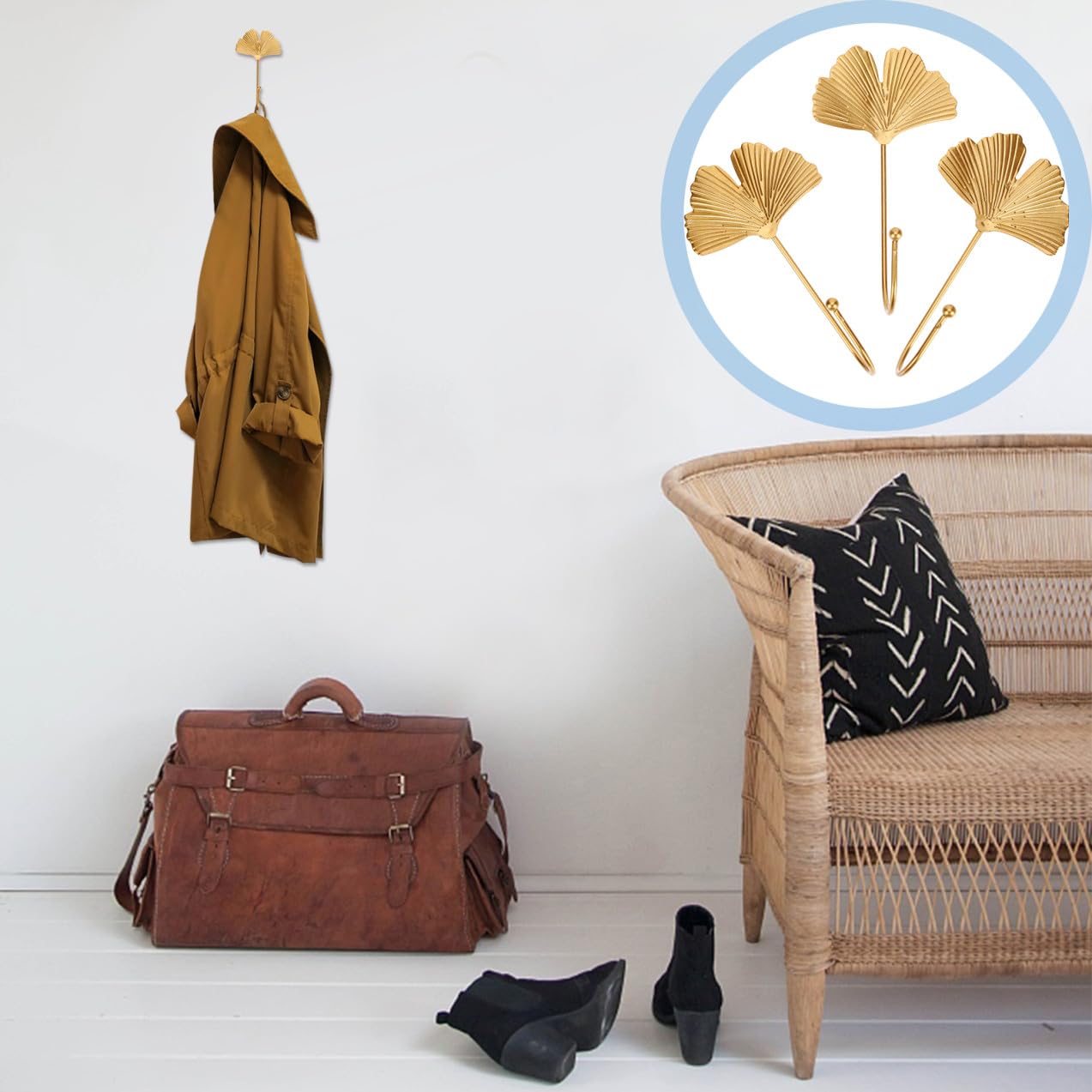 Alipis 6piezas Ganchos Adhesivos Forma De Dorada Para Colgar Pared Decoración Para Hogar y Oficina Para Dormitorio Cocina y Baño