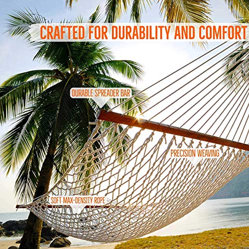 Castaway Hammocks PC-13 Castaway Living 13 Ft. Double Traditional Hand Woven Cotton Rope Hammock thumb #5