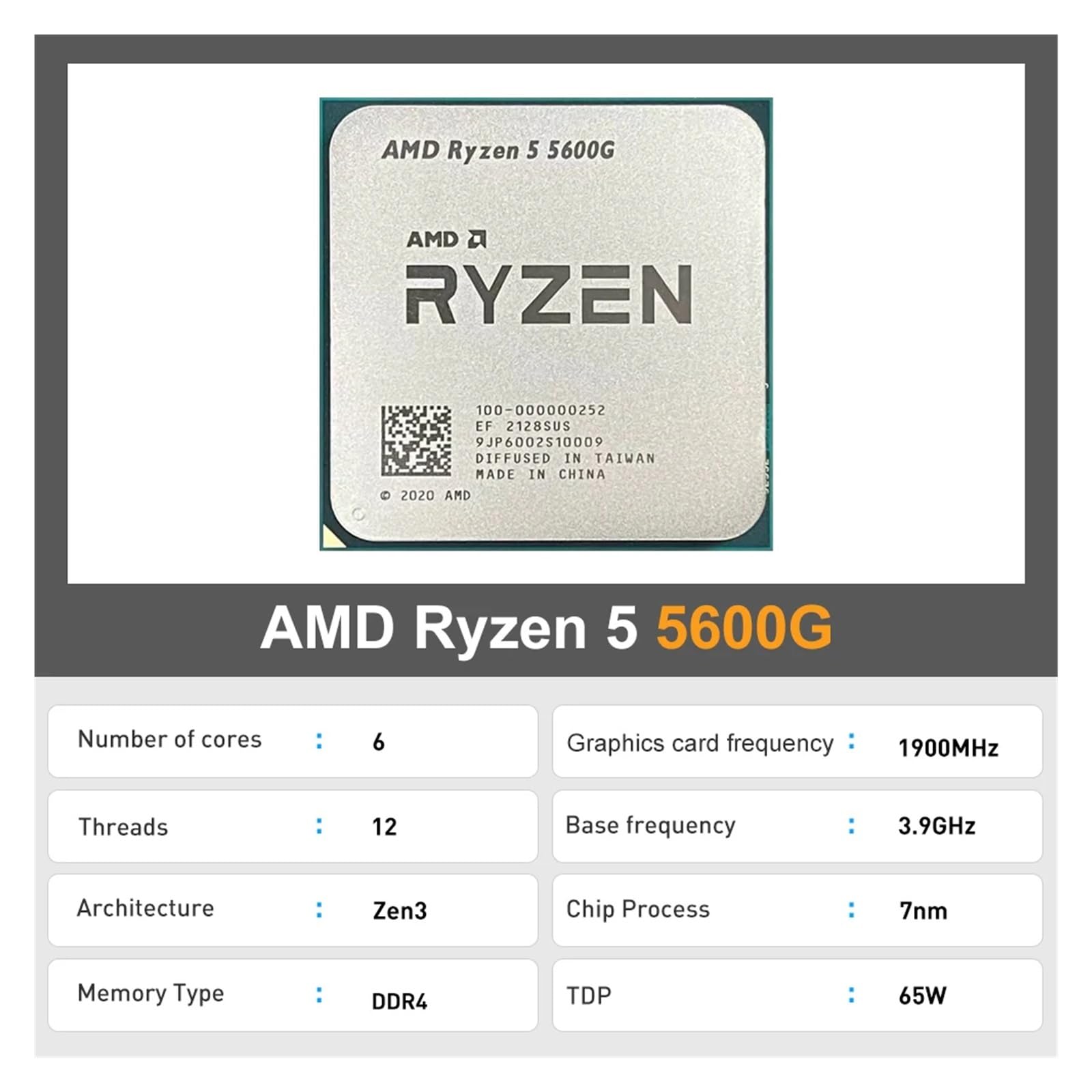 Amazon.in: Buy KkaEbi AMD Ryzen 5 5600G R5 5600G 3.9Ghz 6 Core 12