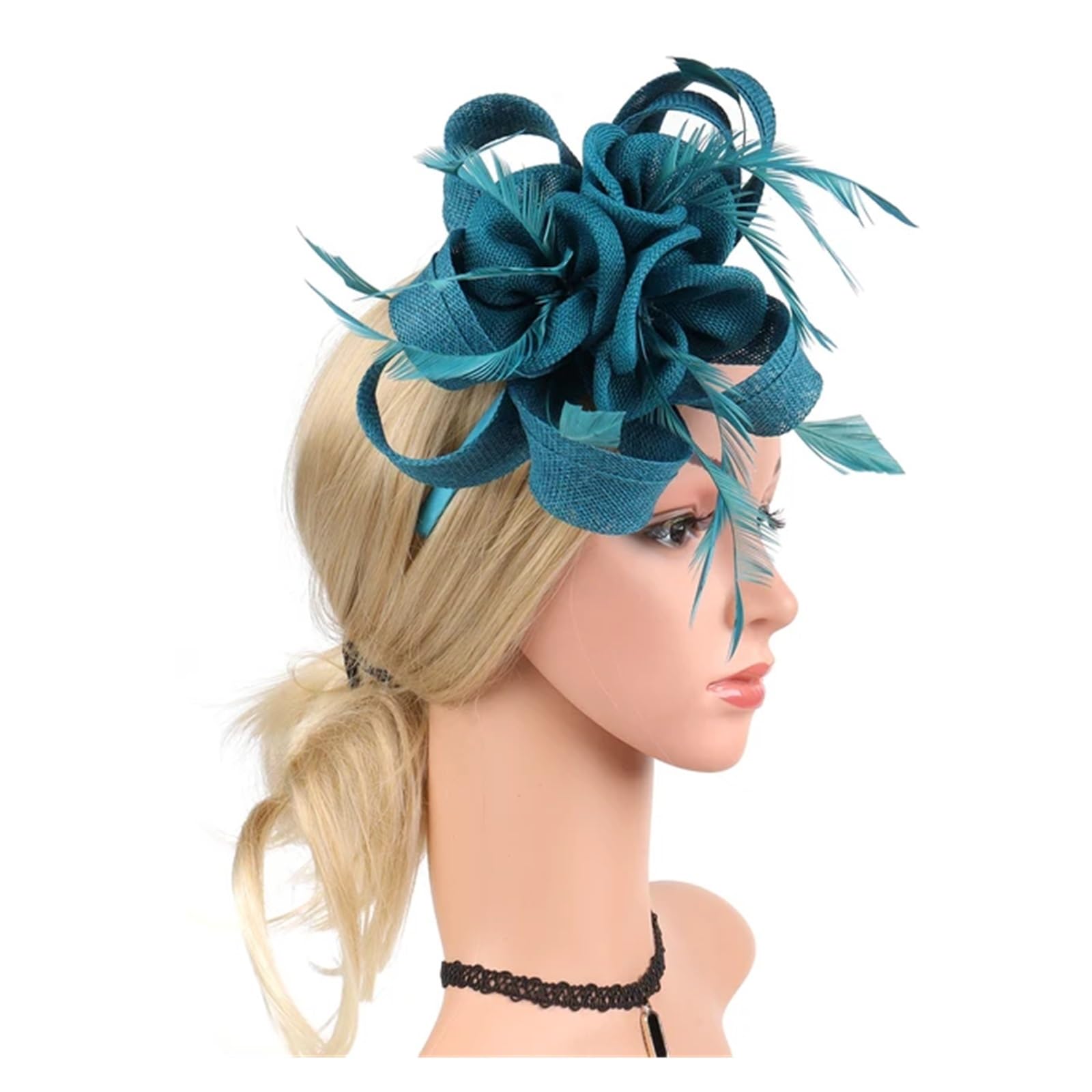 UALXPAO Wedding Hats Tea Party Fascinators Headband Hat Flower Feathers Ribbon Fascinator Hats for Women Wedding Cocktail for Tea Party,Weddings(Color6)