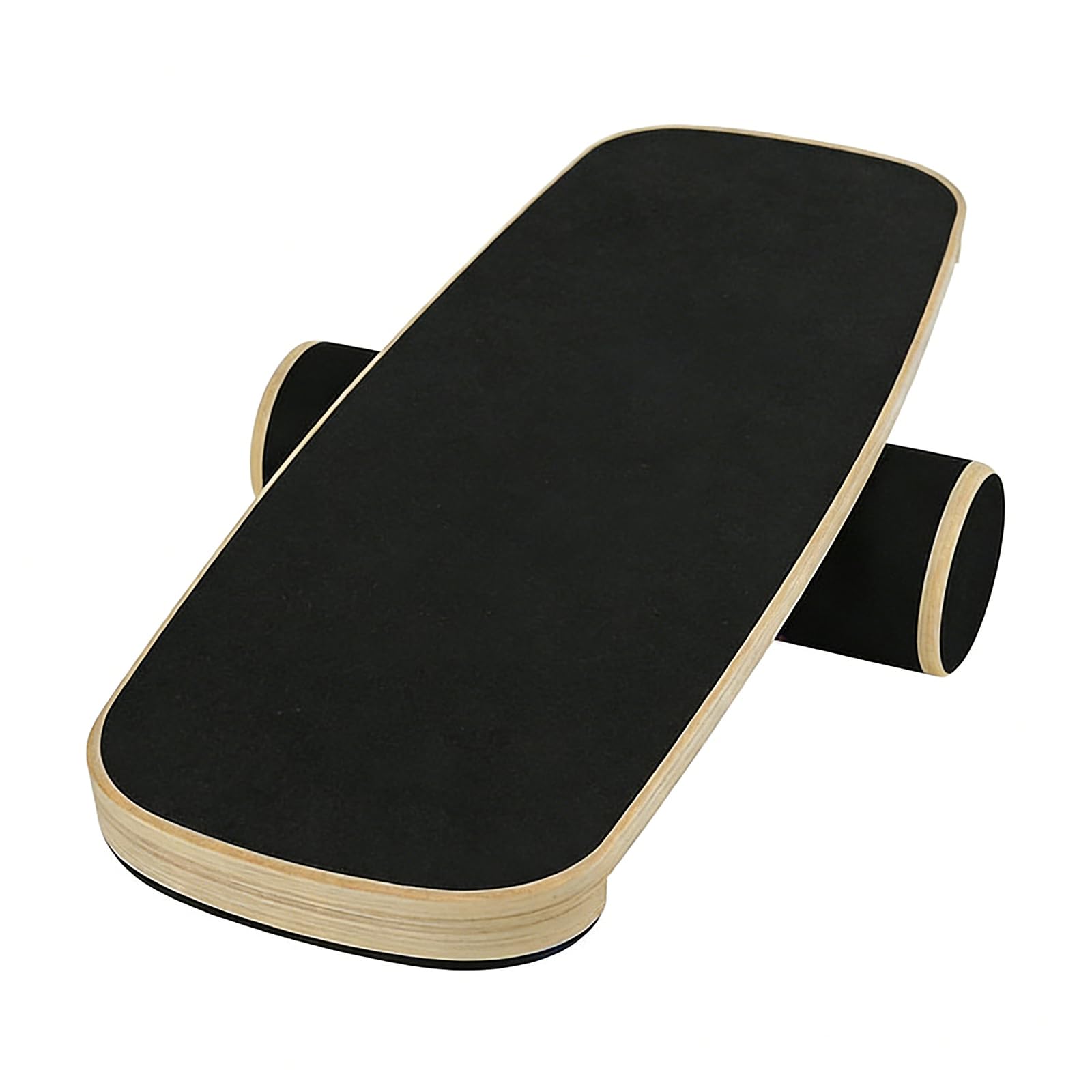 Balance Board, Balance Board Roller Holz Trainer, Holz-Gleichgewichtsboard mit verstellbaren Stoppern und Korkrolle, Board für Gleichgewichtstraining, Koordination, Home Fitness