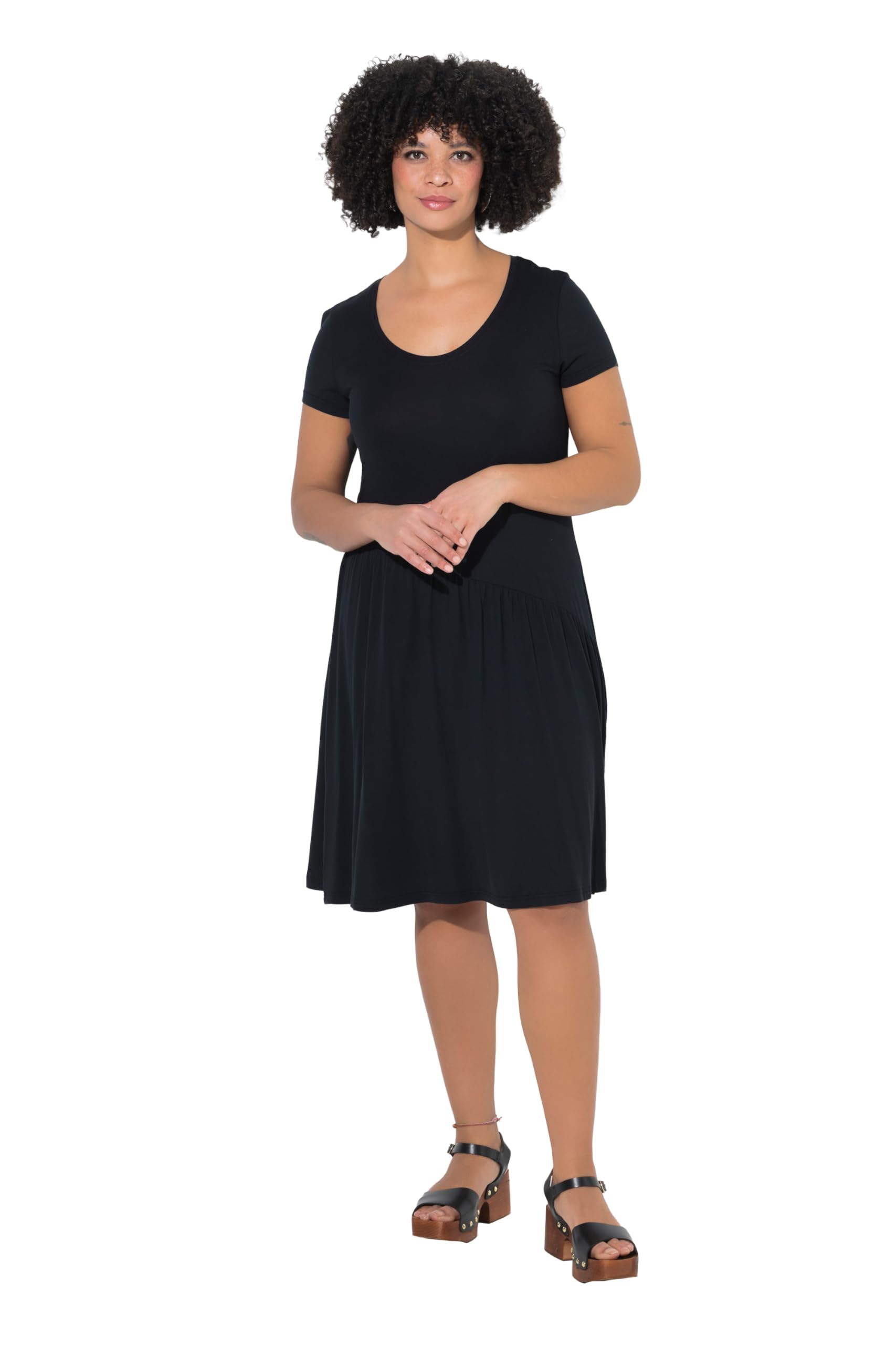 Angel of Style Damen große Größen Übergrößen Plus Size Jerseykleid, diagonale Taillennaht, Halbarm 850745