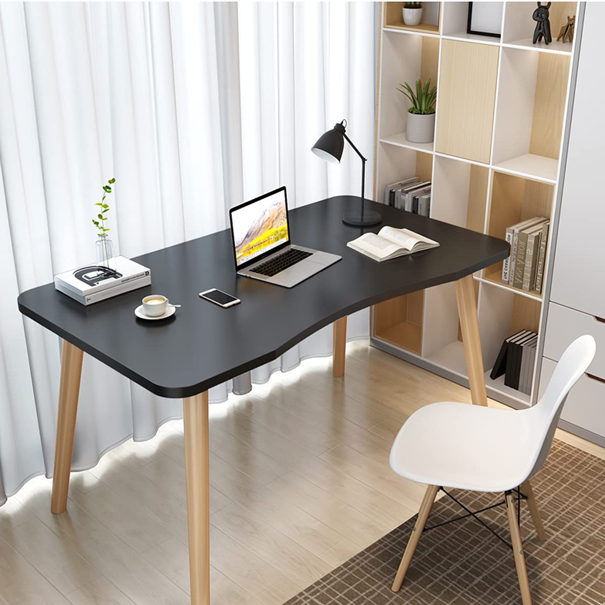 WXJHL Modern Computer Desk Home Office Writing Table, Simple Style Cute Desks for Small Spaces Makeup Dressing Table for Bedroom, Study Living Room โ image 1