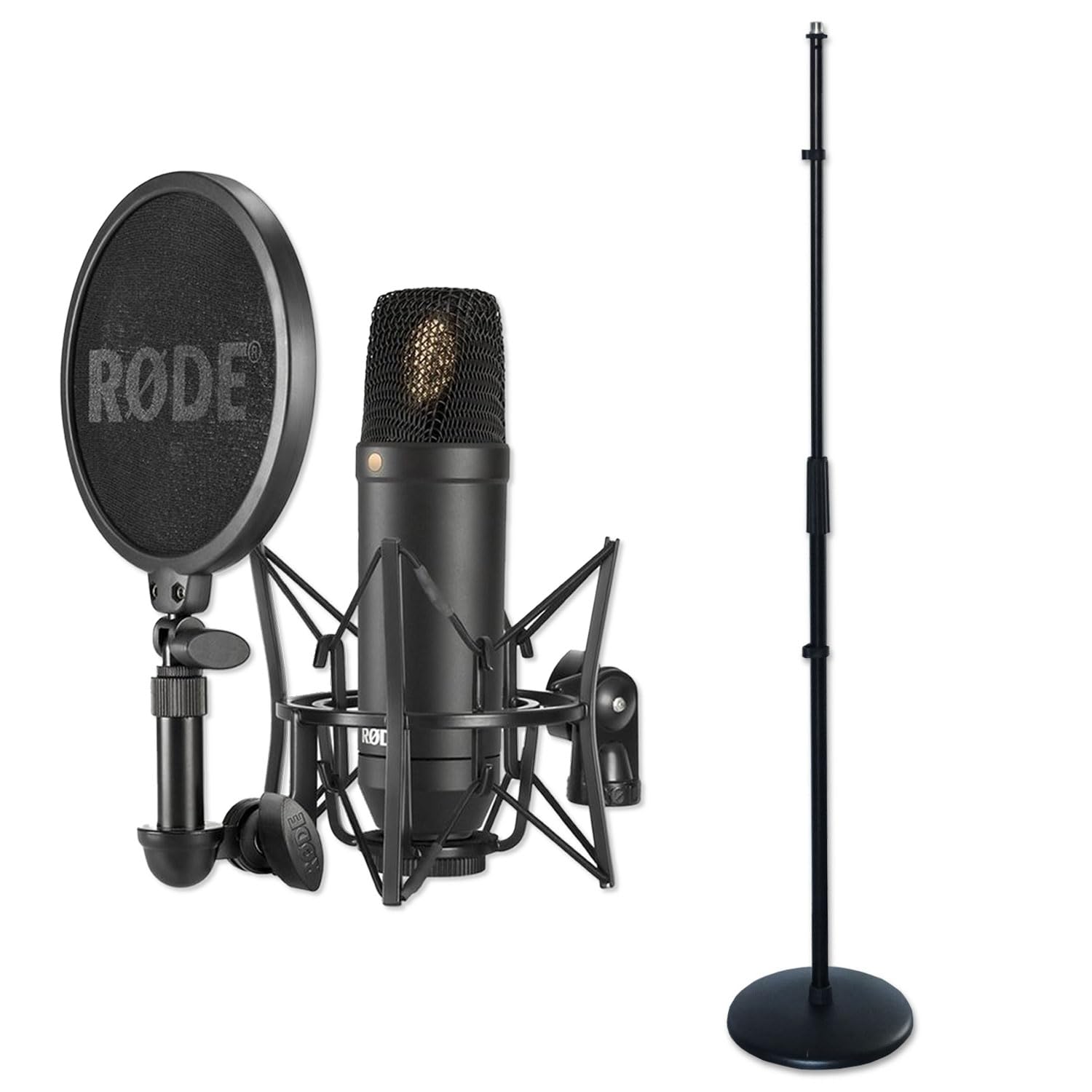 Rode NT1-Kit Studio-Mikrofon Set mit keepdrum MS015 Stativ gerade