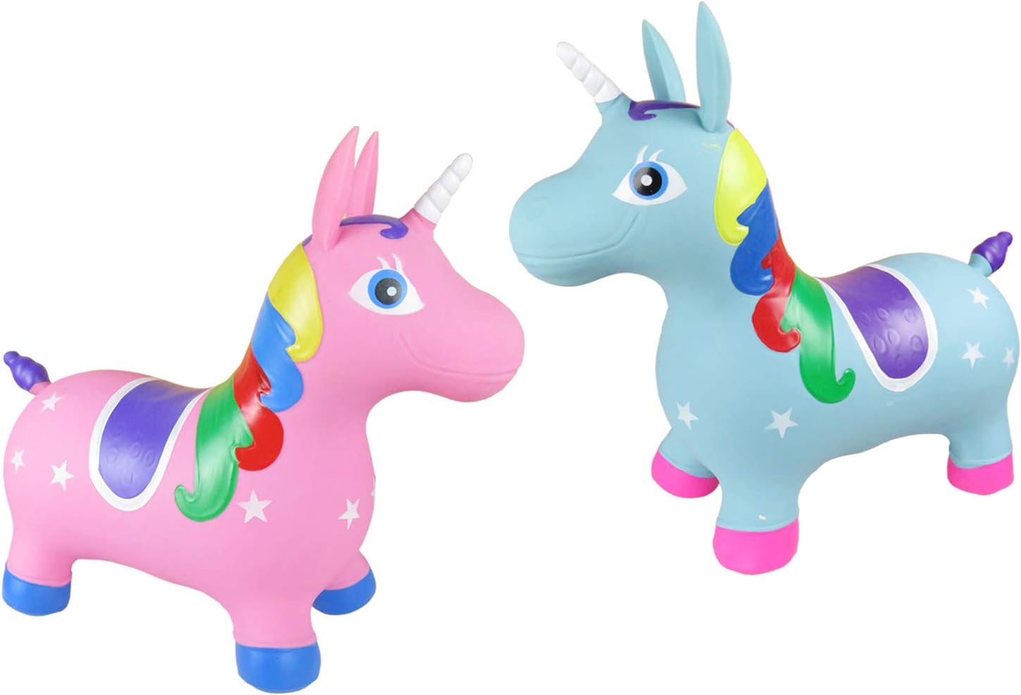 Welliboom Unicorn Hopper Kit, Pump Included, Inflatable Jumping Unicorn, Space Hopper, Ride-on Bouncy Unicorn Horse Hopper, Sit and Bounce
