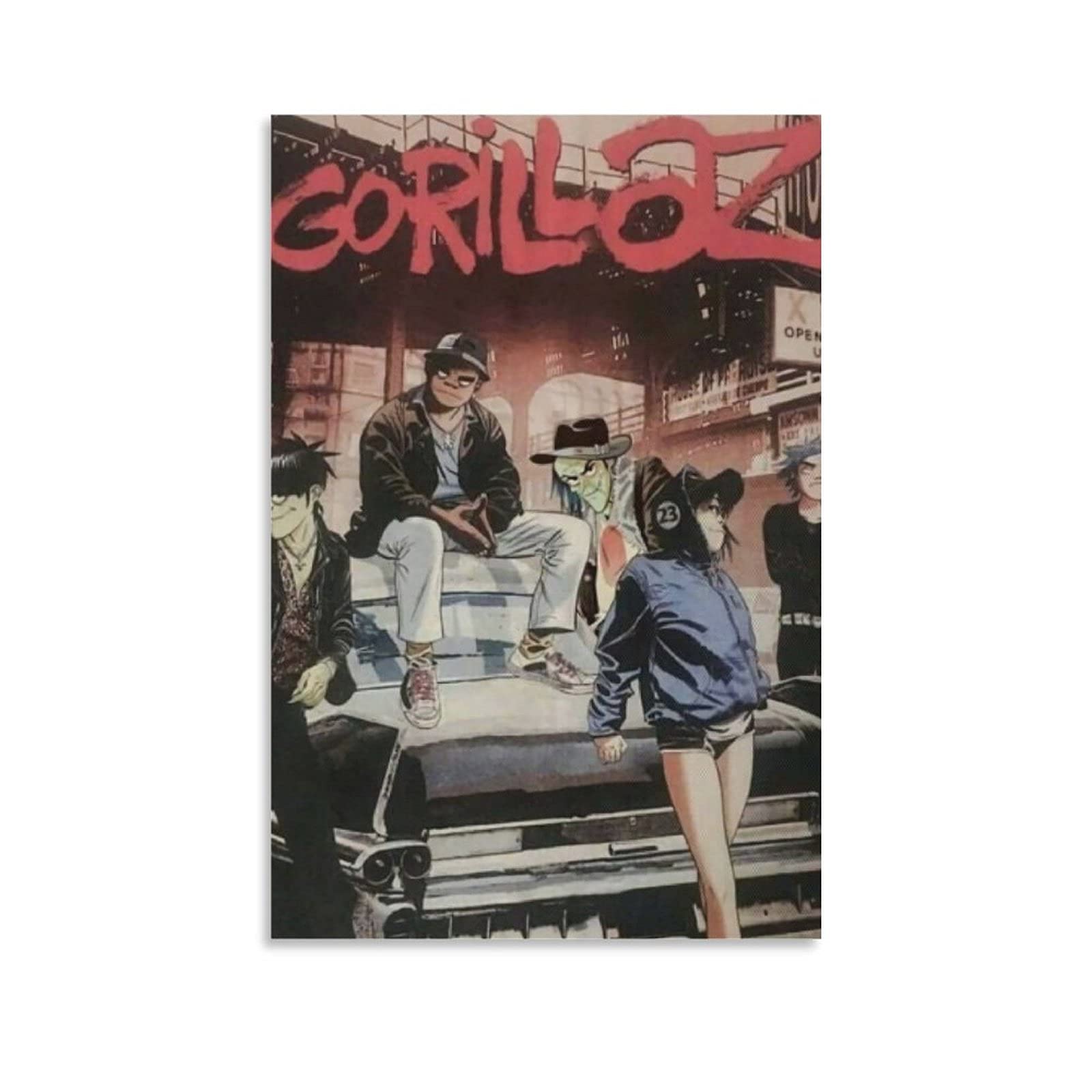 England Rock Music Gorillaz Canvas Art Poster and Wall Art Picture Print Modern Family Bedroom Decor Posters 16x24inch(40x60cm)