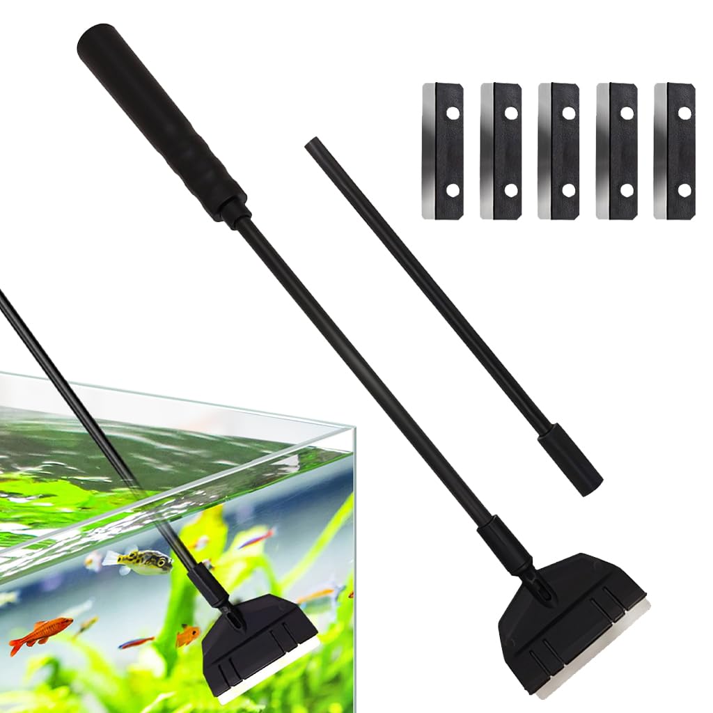 Qpets® Aquarium Algae Scraper Set, Aquarium Accessories with 1 PCS Algae Removing Scraper and 5 Replace Scraper Blades, Glass Scraper, Detachable to Adjust Length Fish Tank Cleaner, 22 Inch (B0B42N34Y7) Amazon Price History, Amazon Price Tracker