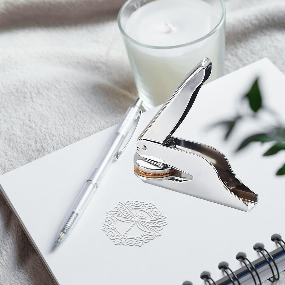 Tampon Embosseur Personnalisé Papillon Pour Livres - Poignée Ergonomique, Laiton Et Acier Inoxydable - 5