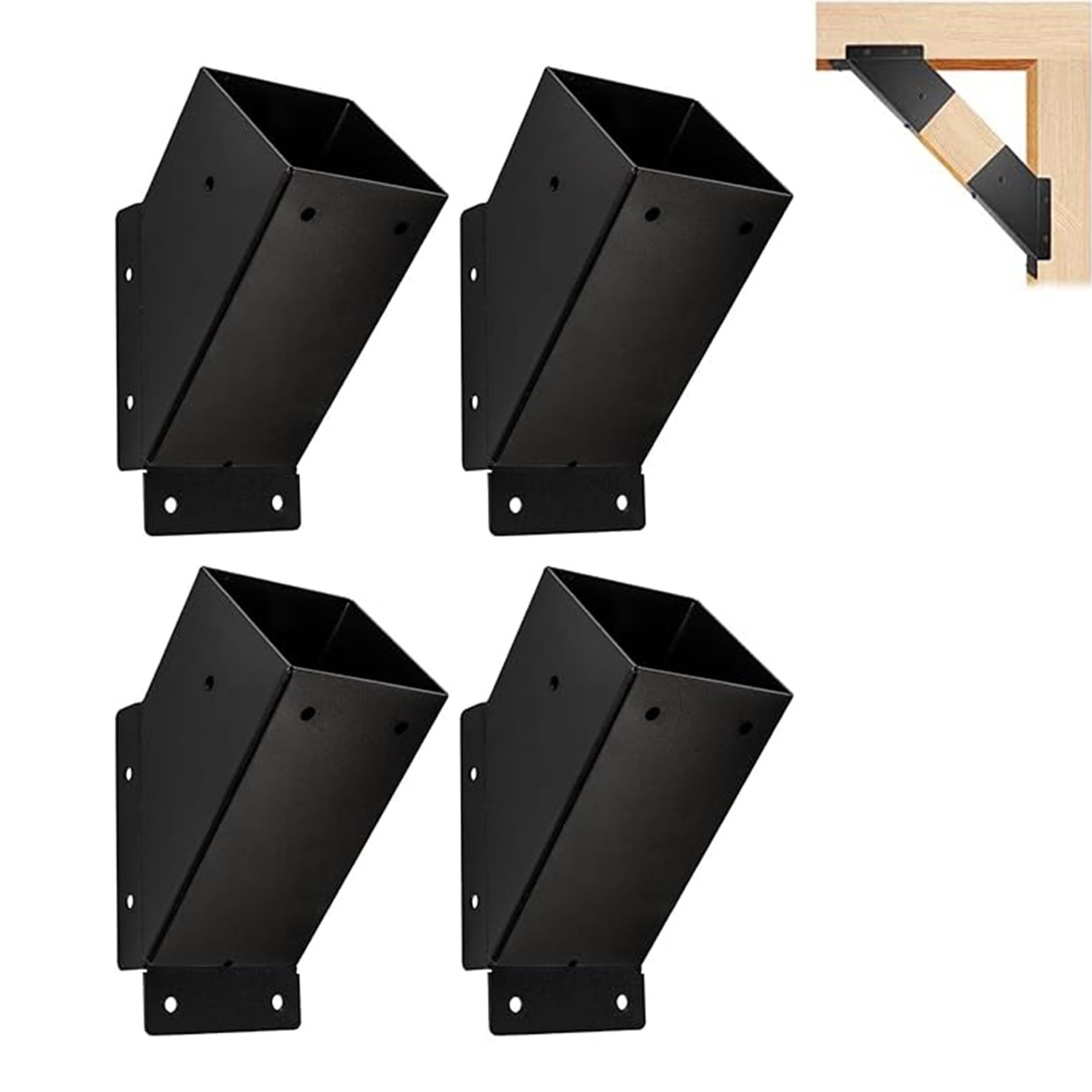 LQSYBHD 4 Pcs 45 Degree Angle Support Brackets Kit Heavy Duty Connector for Wooden Structures Support Pergola Bracket Kit for Gazebos Tree Houses Cabins and Patios