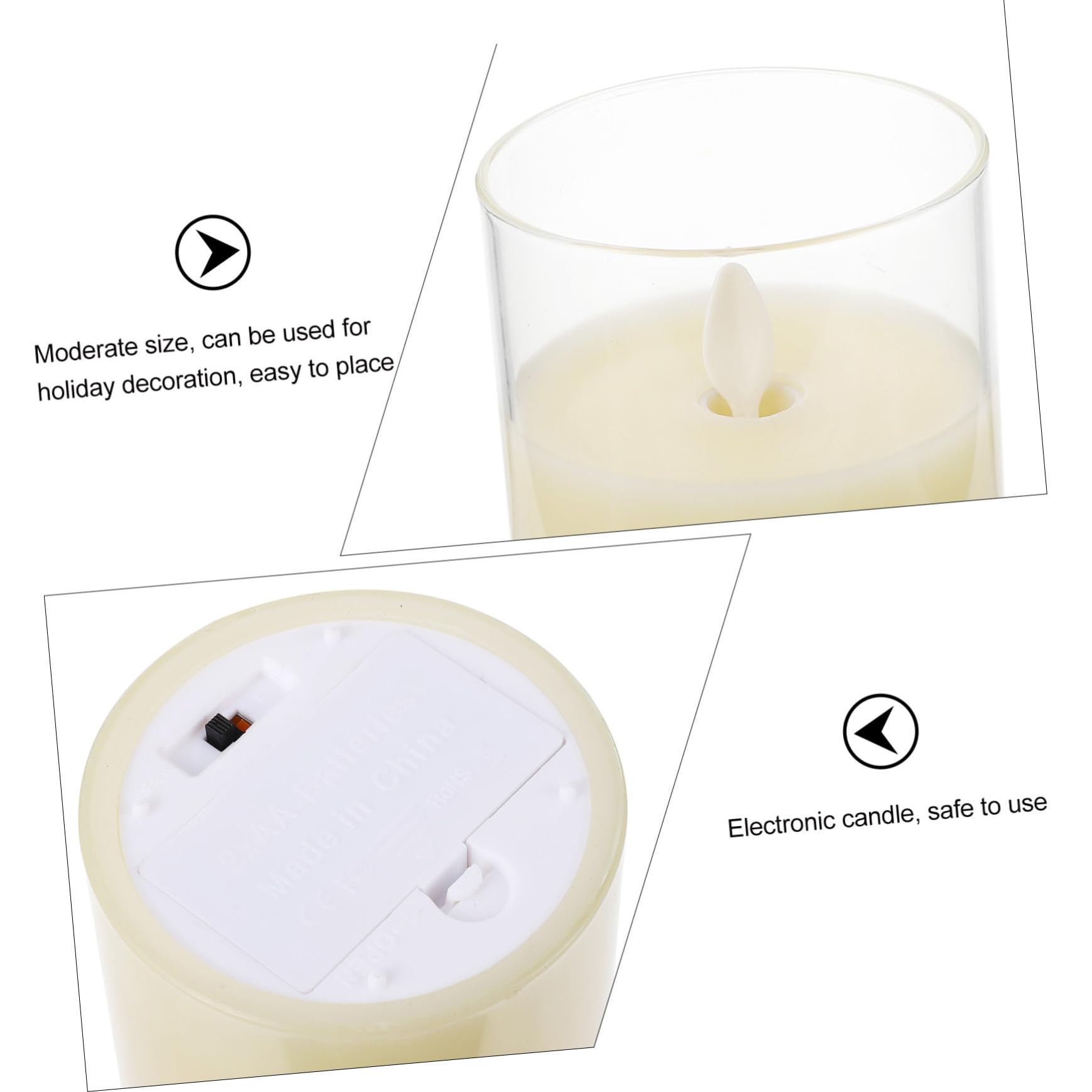 Lampade Candela Elettriche LED Simulate 3 Pezzi con Telecomando | Candeline LED con Telecomando, Paraffina e Vetro, senza Fiamma per Decorazione, 3 Pezzi