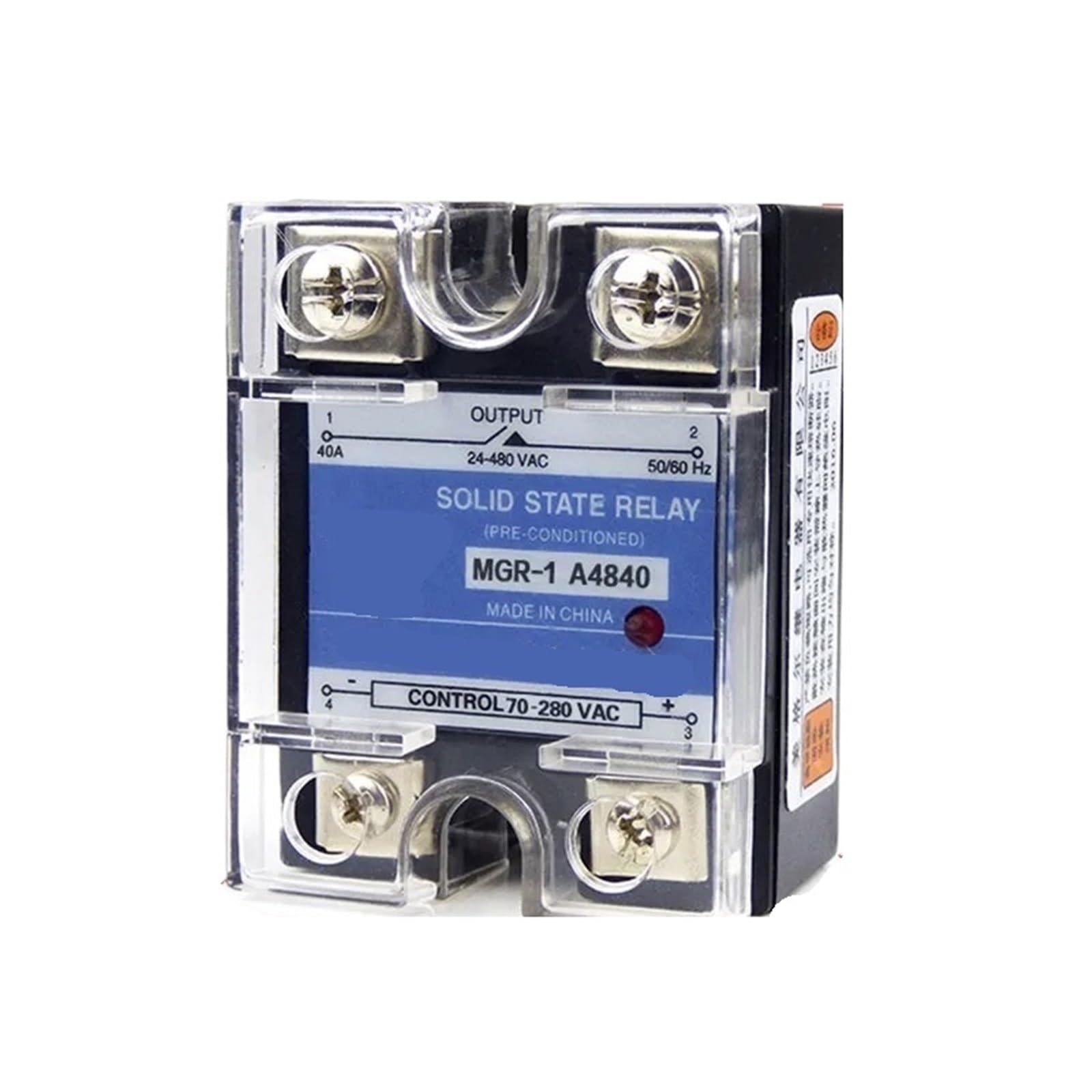 Relé monofásico de estado sólido SSR MGR-1 A4840 40A AC-AC voltaje de control 70-280V AC