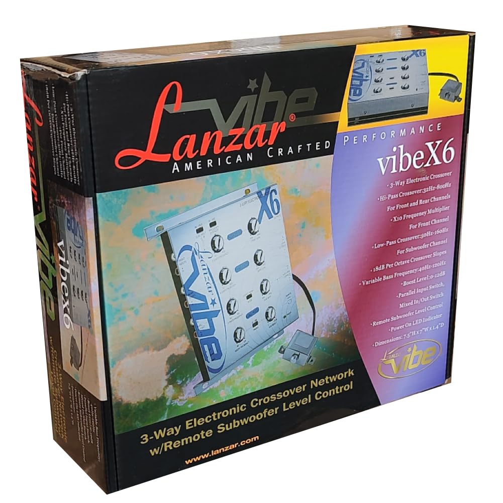 KIT Set pour LANZAR VIBEX6 1 égaliseur électronique Crossover 3 Voies 3 Sorties Avant/arrière/subwoofer avec télécommande subwoofer Inclus, 1 pièce