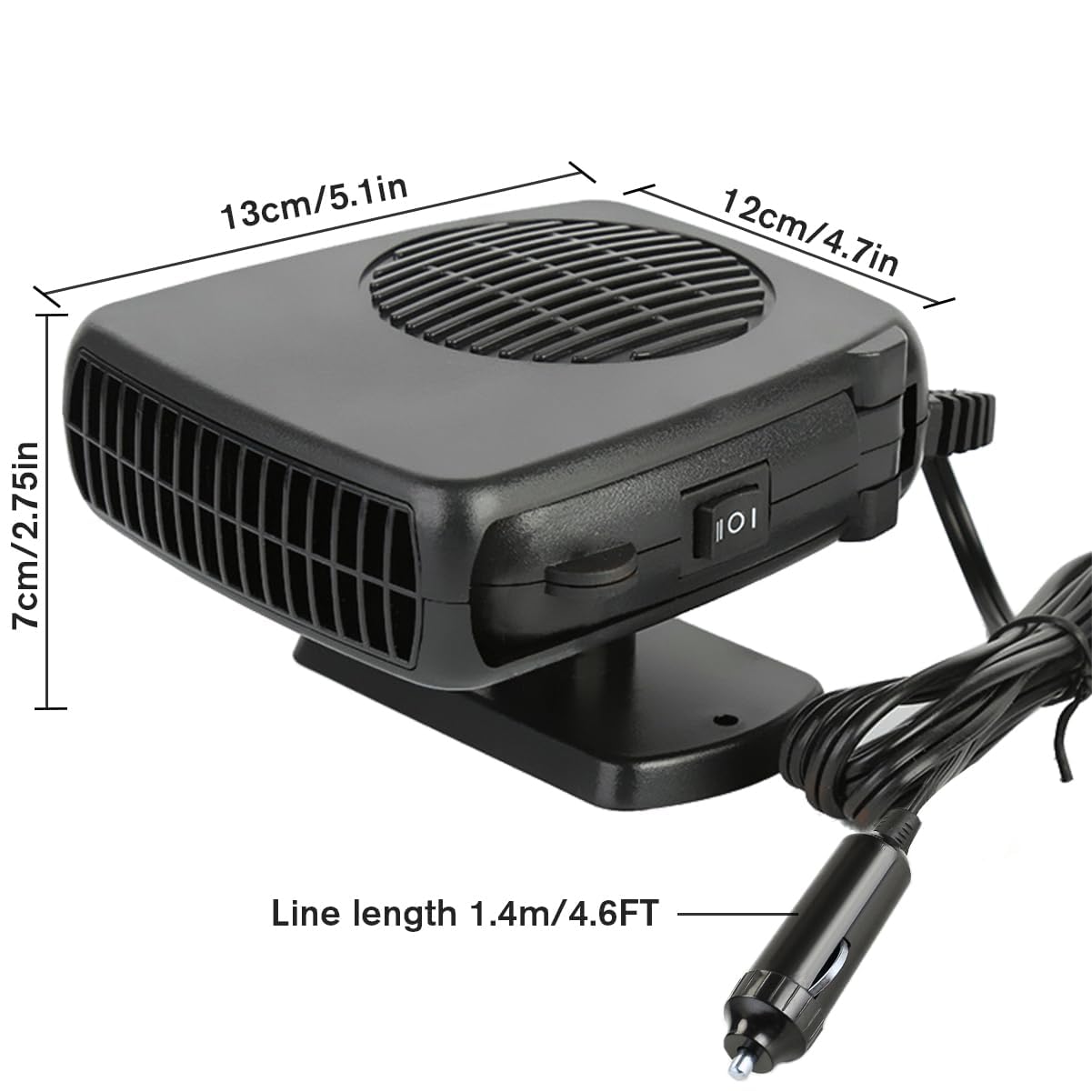 Leaflai Chauffage pour Voiture 12 V - Kit de Chauffage pour Voiture en Hiver 150 W Qui se Branche sur l'allume-Cigare Dégivreur de Voiture Mode 2 en 1 Dégivreur de Voiture pour Petites Voitures