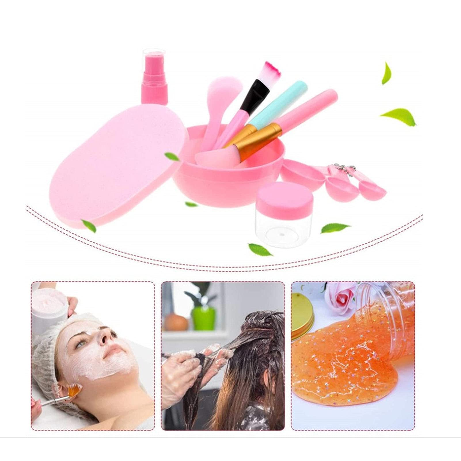 Kit di strumenti per maschera facciale, set per trattamento viso con ciotola, spatola, flacone spray, spazzola per il viso, strumenti essenziali per la cura della pelle per la spa