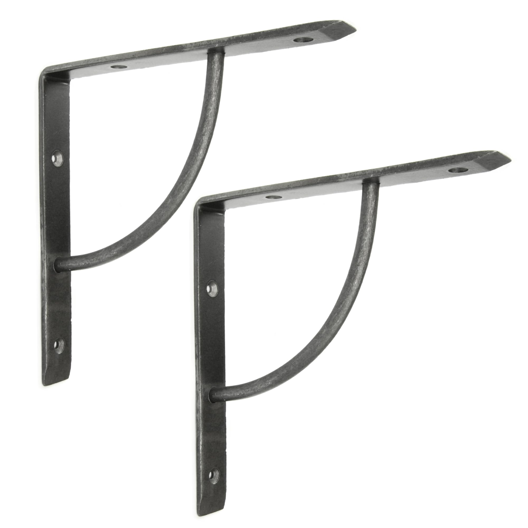 A Pair of Jones & Grey Antique Vintage Industrial Style Hand Forged Iron Metal Shelf Brackets