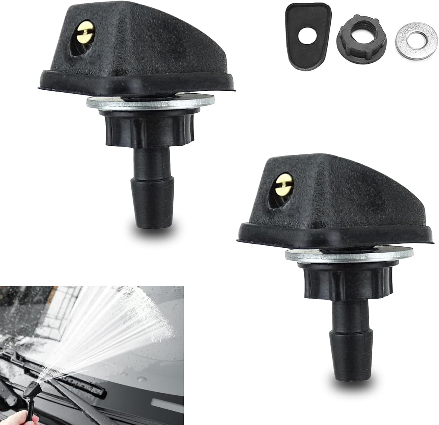 awlbed 2 PCS Car Front Windshield Washer Nozzle Kit, 1.06In