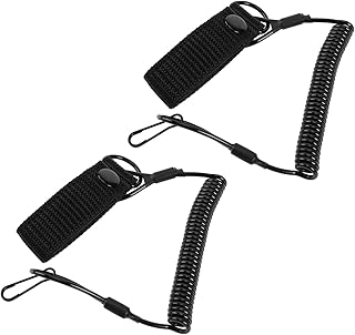 Create idea 2PCS Spiral Cable Coil Style Elastic Secure Spring Lanyard Anti-Lost Retractable Sling Keychain for Outdoor Whistle Pocket Lamp Compass Navigation Device Flashlight