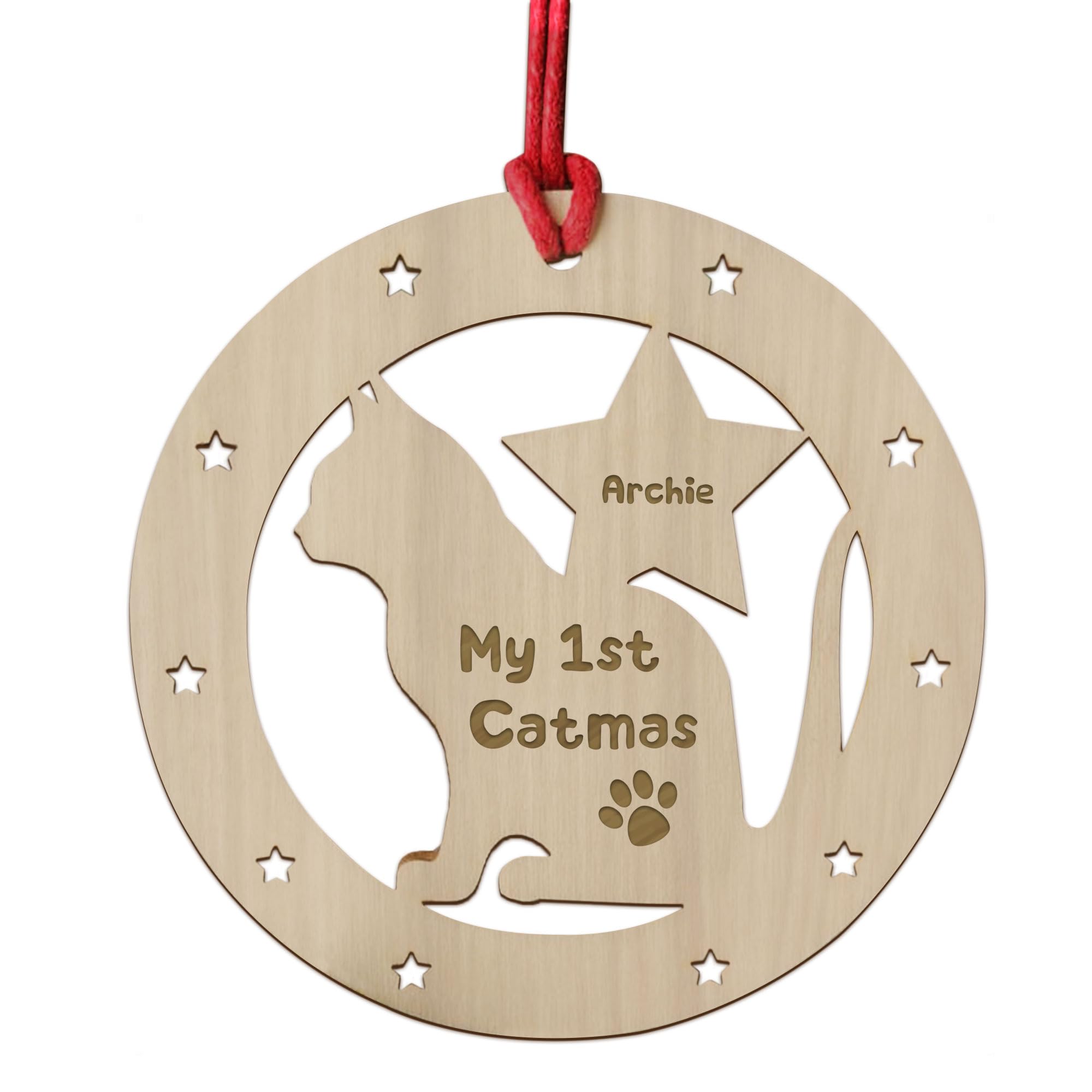 Red Ocean Christmas Tree Decoration My 1st Catmas Personalised Cat Bauble Cat Lover Gift Pet Bauble Keepsake