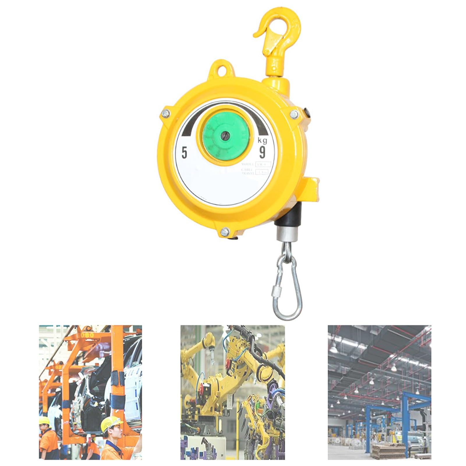 HYQOUKLR Telescopic Spring Balancer, Retractable Spring Balancer With 1.5m Wire Rope And Hook Multiple Load Capacities(5-9kg)