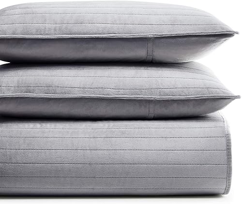 Miniatura 2 de Bourina - Juego de funda de edredón de terciopelo de Sherpa (3 piezas, tamaño grande, doble cara)