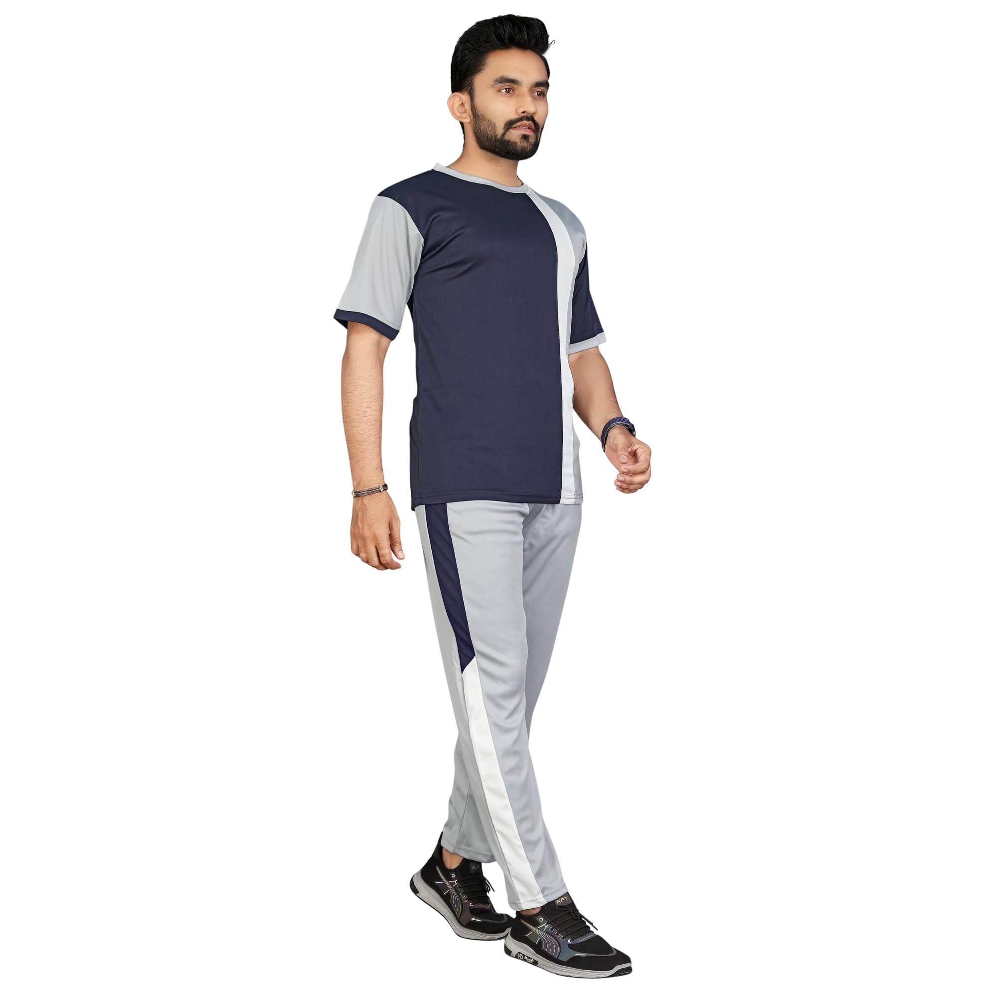 Men's Track Set For Casual And Sports Activity | Cotton Fabric| Half Sleeve Round Neck Top & Track Pants |Soft Texture | Regular Fit | LAXMI -02- WINTAR-image-46