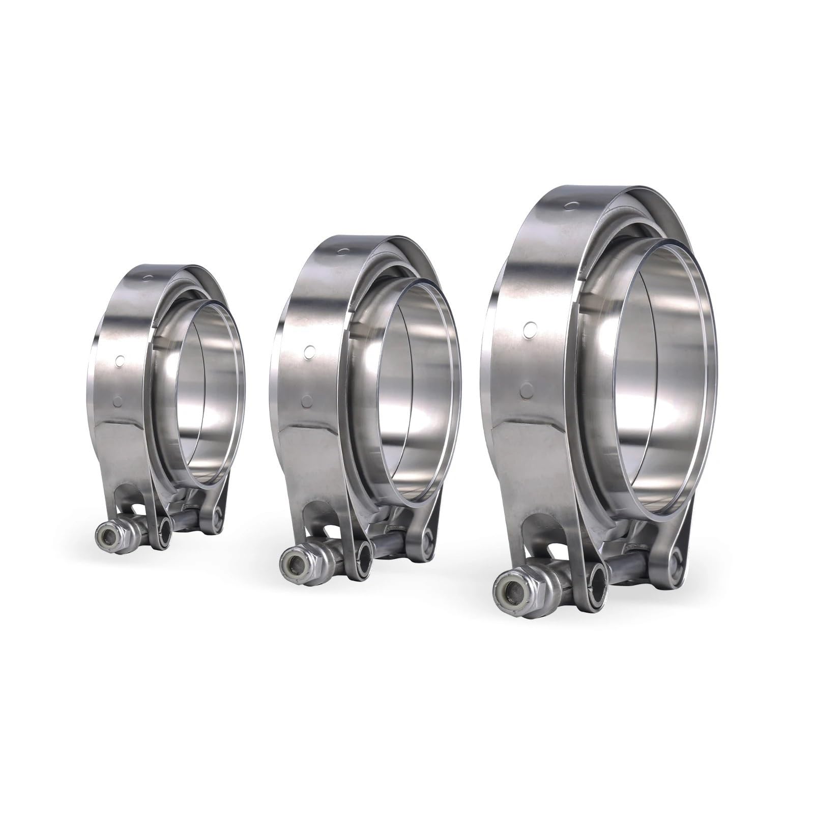 Auspuffschelle, Auspuff Schellen 304 Edelstahl 2 "2,25" 2,5 3 Zoll 51 63 76 Mm V-Band Klemme Turbo Auspuffrohr V-Band Klemme Männlich Weiblich Flansch V Klemme Kits(127mm 5 inch)