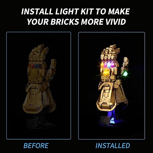 Miniatura 3 de Kit de luz LED para Lego Marvel 76191 Infinity Gauntlet Kit de construcción coleccionable, juego de iluminación compatible con el modelo de